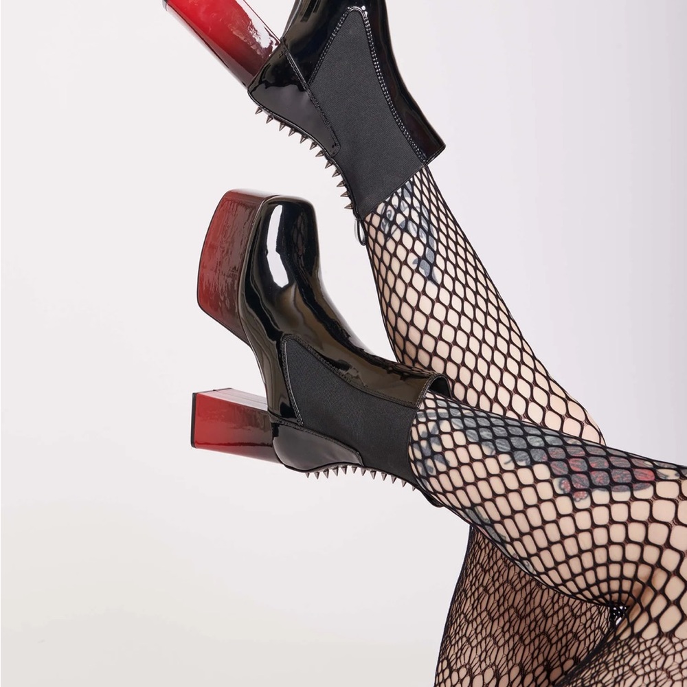 Black and Red Ankle Boots